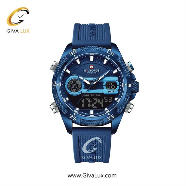 ساعت مچی اورجینال مردانه ناوی فورس|Naviforce|نوی فورس|نیوی فورس دو زمانه آبی | آبی| آبی| کد رفرنس NF9223